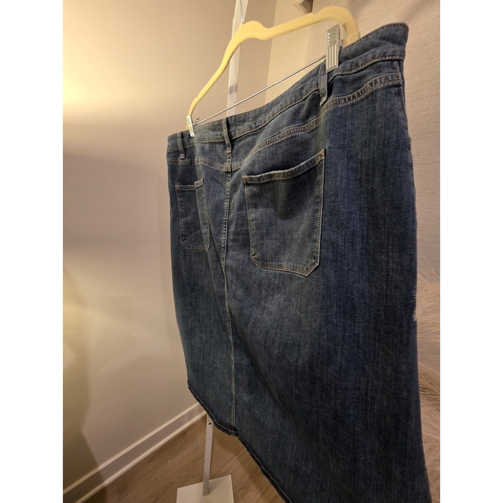 Sonoma Hi Rise Denim Skirt 18W Button Fly Midi Relaxed - Picture 4 of 16